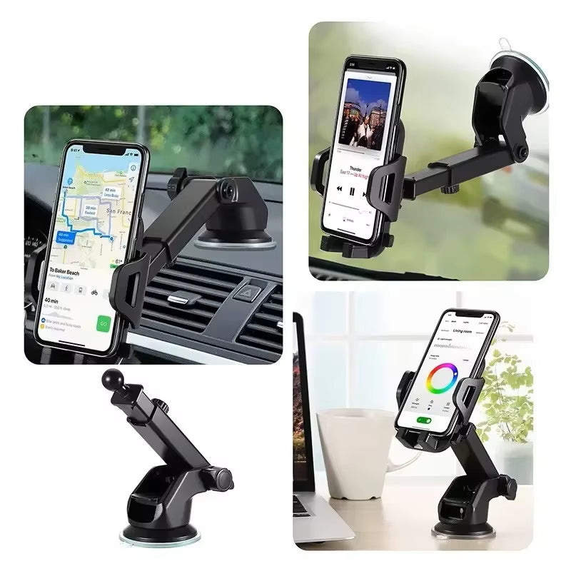 2025 NEW Universal Sucker Car Phone Holder 360° Windshield Car Dashboard Mobile Cell Support Bracket for Smartphones