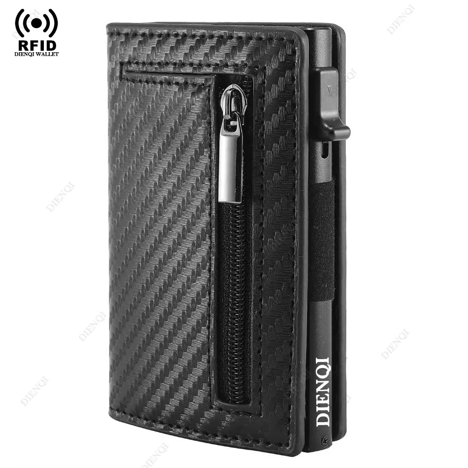 Carbon Fiber Rfid Credit Card Holder Men Wallet Money Bag Luxury Brand Minimalistic Slim Thin Wallet Black Clutch Purse Male