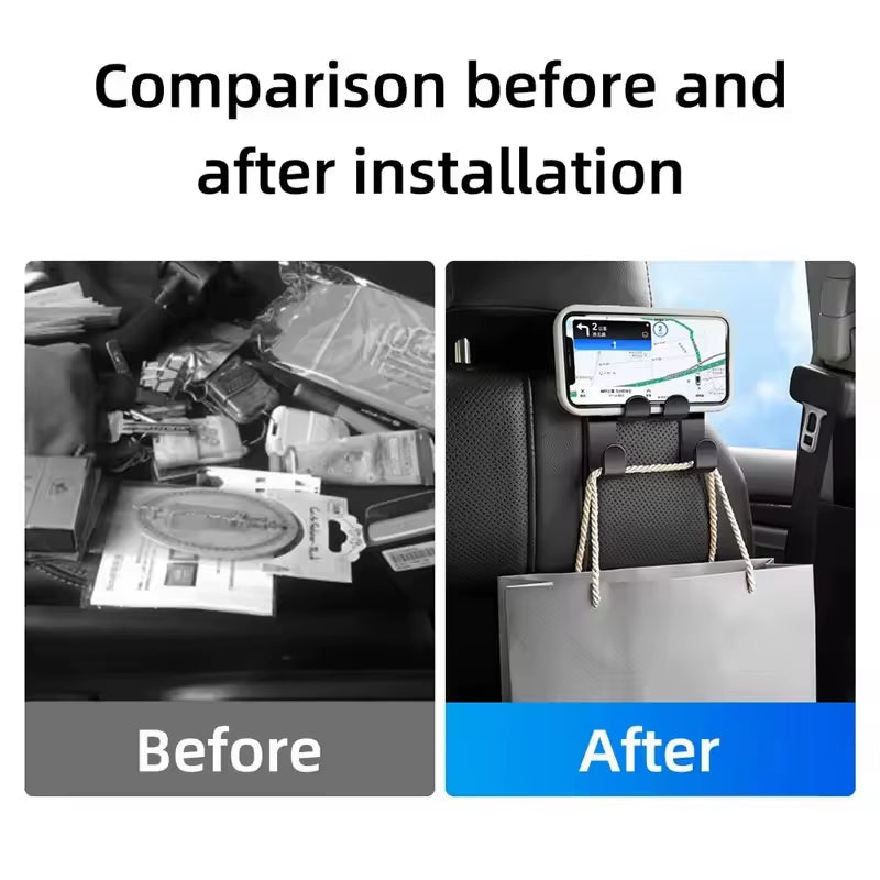 Car Back Seat Hook Hanging Storage Mobile Phone Holder Stand Lazy Rear Seat Phone Headrest Bracket for Iphone Samsung All Phones