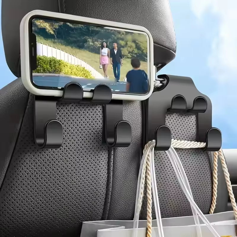 Car Back Seat Hook Hanging Storage Mobile Phone Holder Stand Lazy Rear Seat Phone Headrest Bracket for Iphone Samsung All Phones