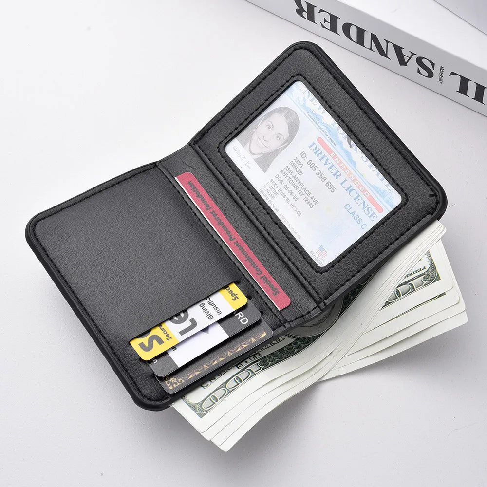 1Pc New Ultra-Thin Mini Soft PU Leather Credit Card Wallet Holder Short Vertical High Quality Men'S Wallet