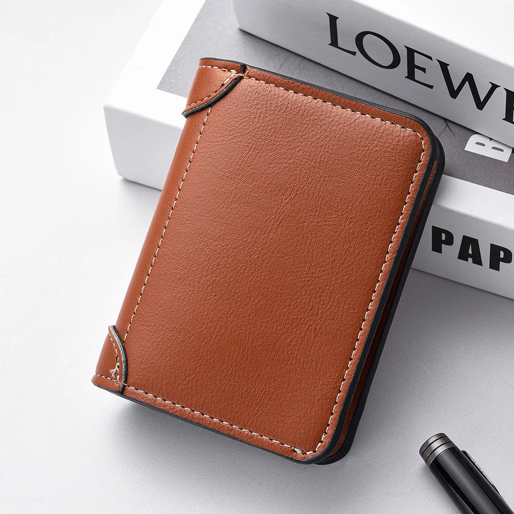 1Pc New Ultra-Thin Mini Soft PU Leather Credit Card Wallet Holder Short Vertical High Quality Men'S Wallet