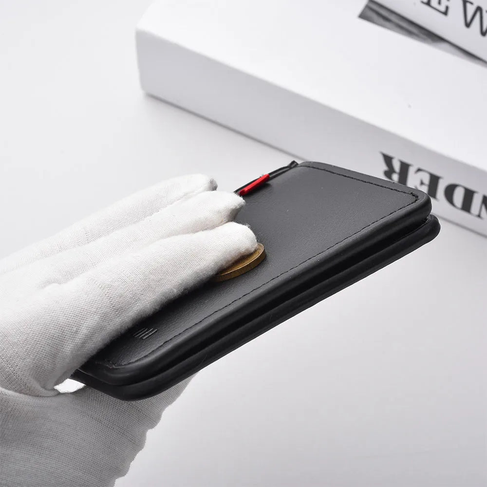 1Pc New Ultra-Thin Mini Soft PU Leather Credit Card Wallet Holder Short Vertical High Quality Men'S Wallet