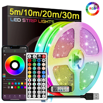 RGB LED Strip Lights 5-30m – ir44 key App Controlled, Flexible, Bright
